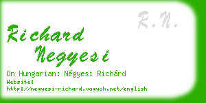 richard negyesi business card